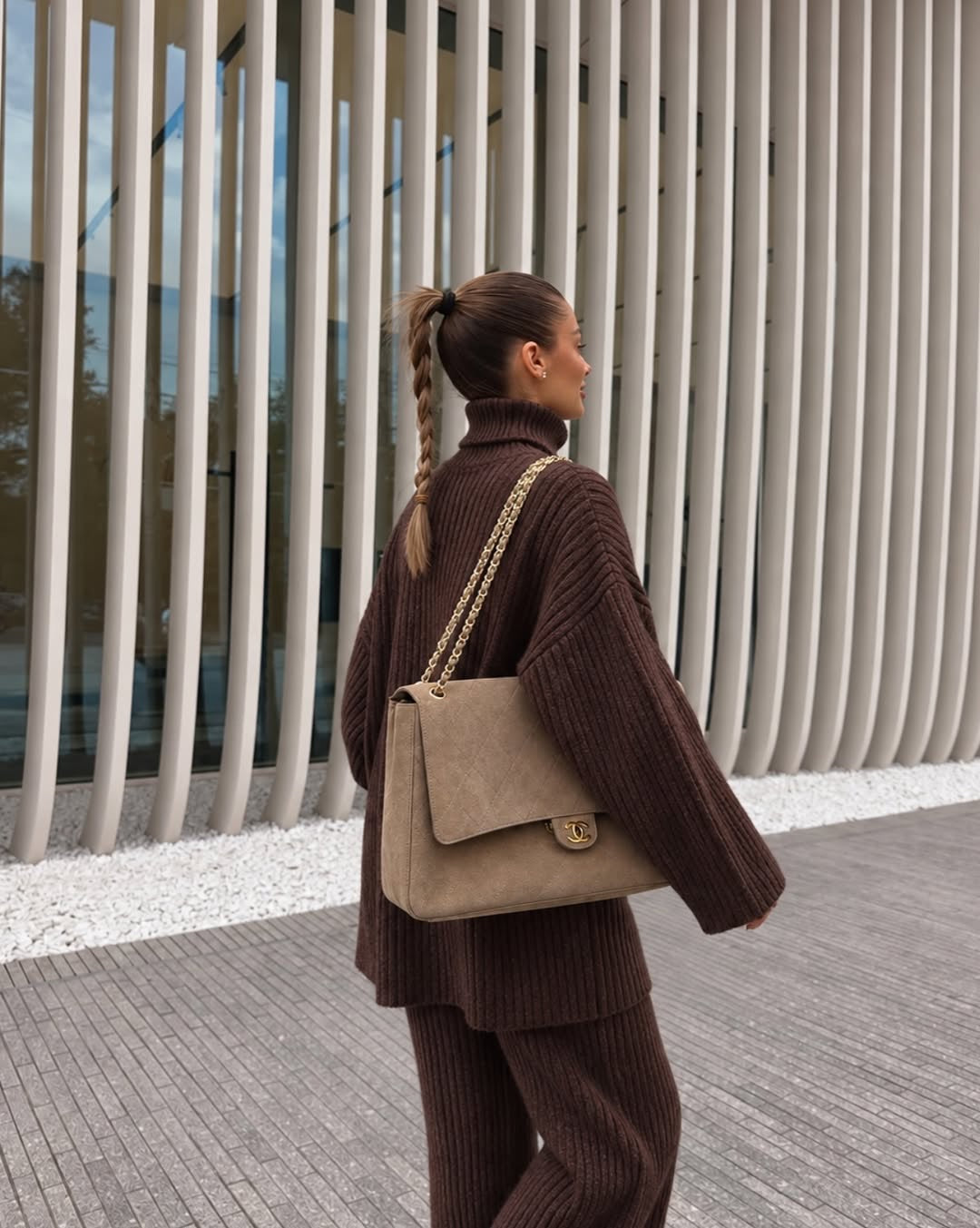 FH BRAND editorial — brown knit set