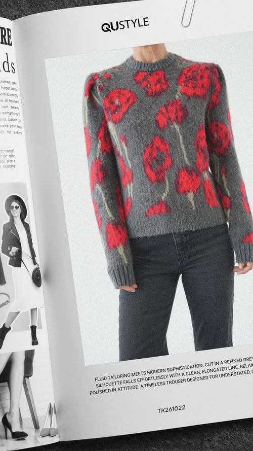 POPPY BLOOM KNIT – CHARCOAL – editorial prikaz