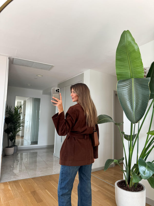 FLEUR SUEDE JACKET BRAON