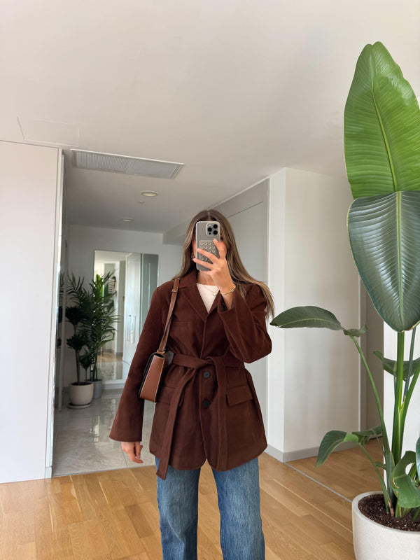 FLEUR SUEDE JACKET BRAON