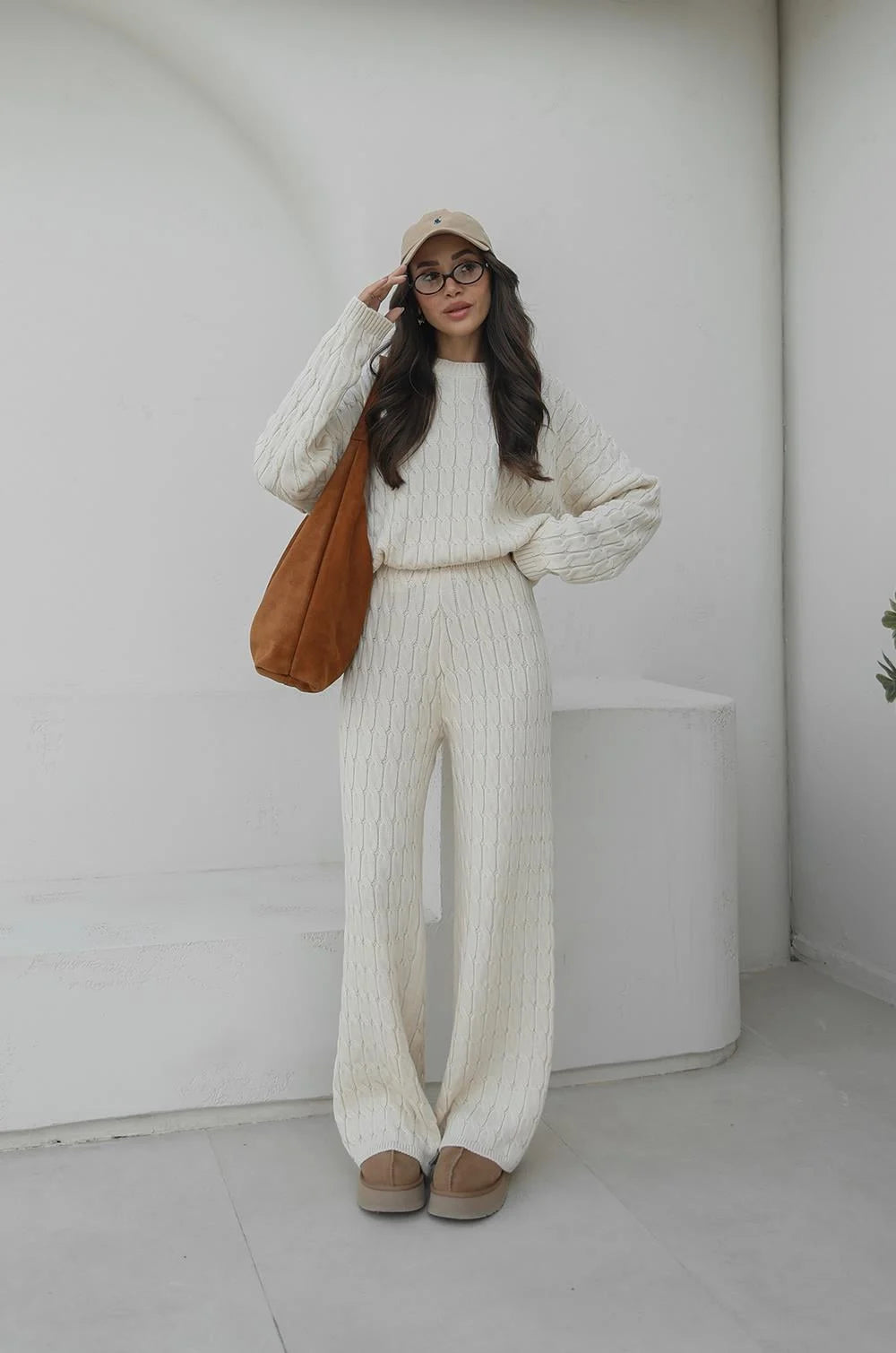 HERITAGE CABLE KNIT SET – ECRU 2