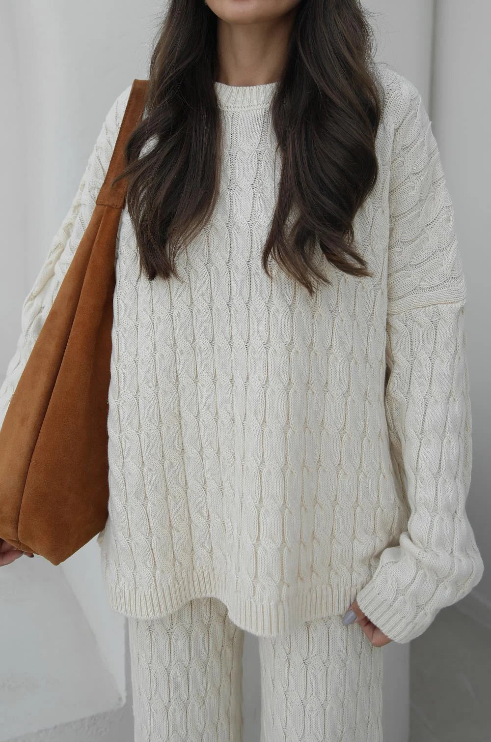 HERITAGE CABLE KNIT SET – ECRU 4