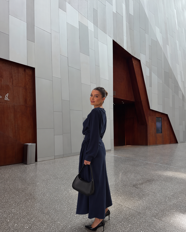 LYOCELL DRAPED SET – Navy