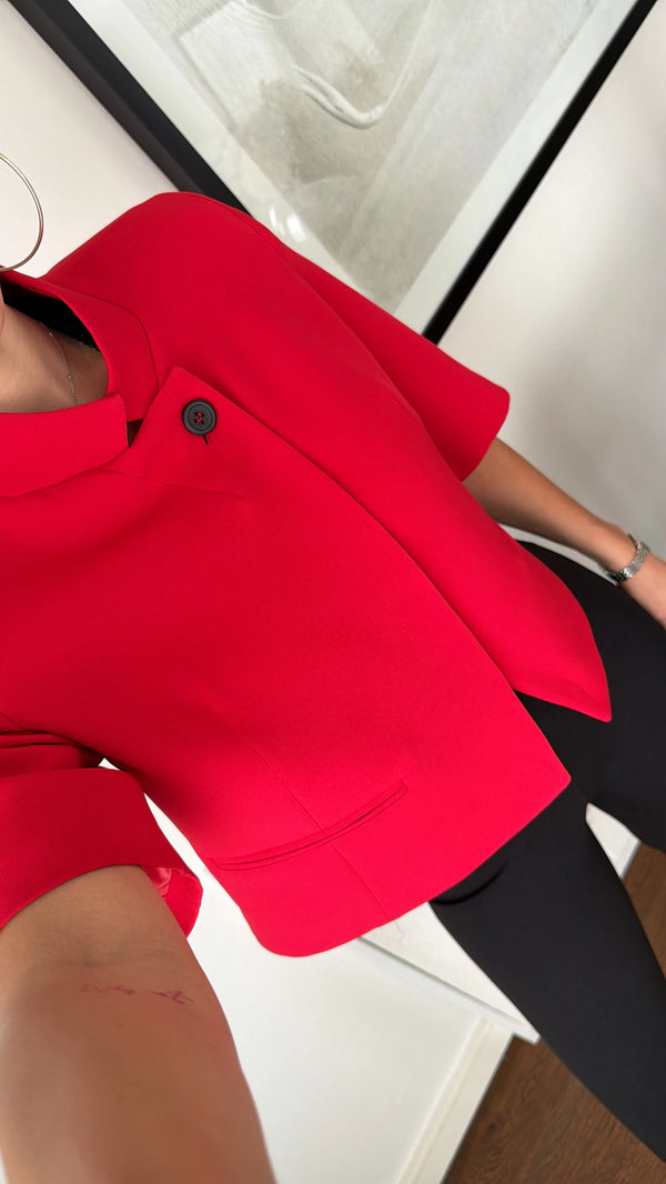 Blejzer sa Kratkim Rukavima "Asymmetric Chic"
