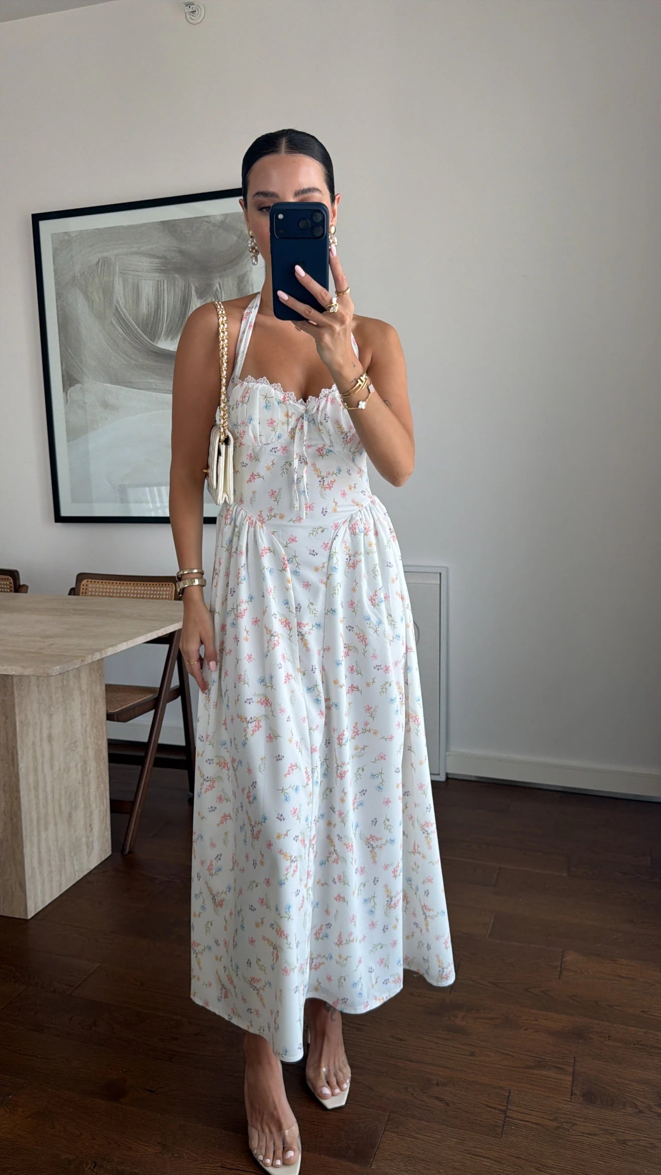 Romantic Floral Midi Haljina
