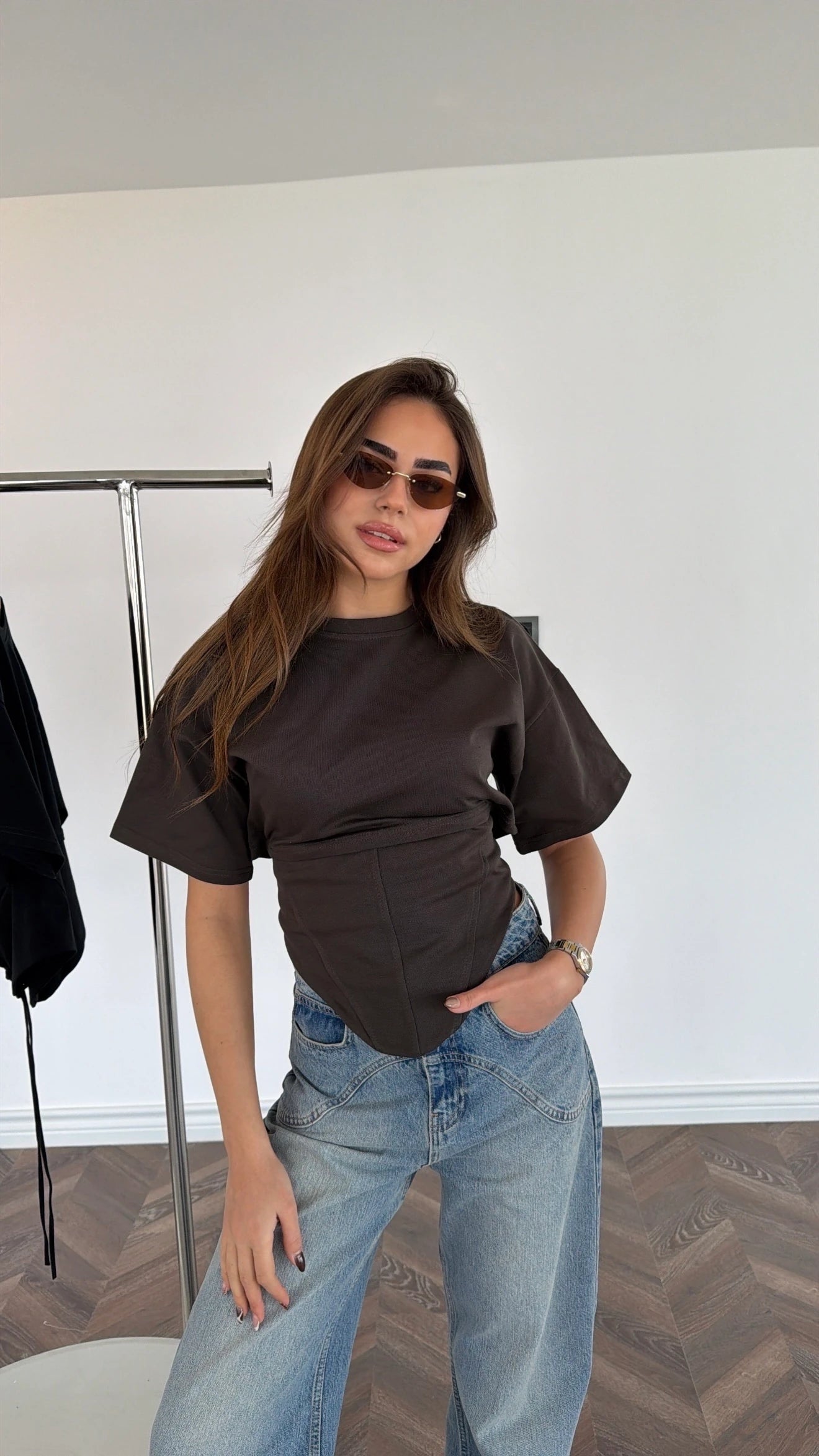 Designer Cotton T-Shirt with corset