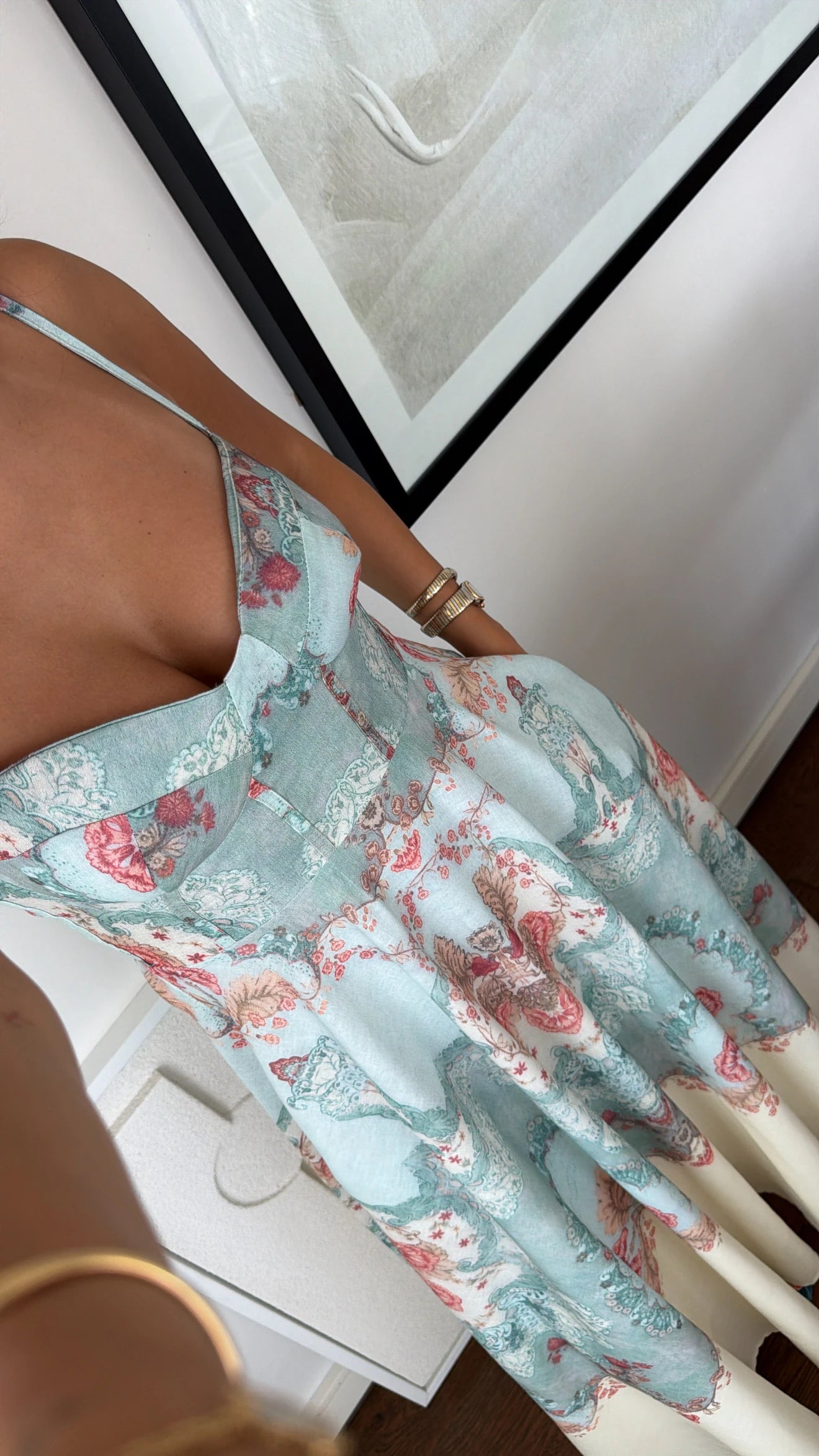 Chic Printed Linen Maxi Dress