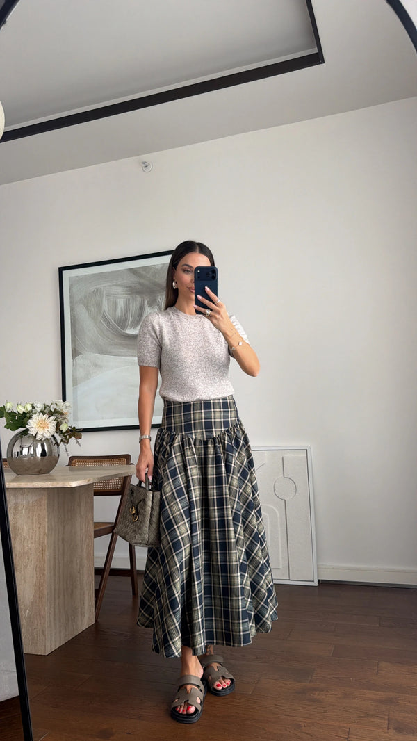 Heritage Check Midi Skirt
