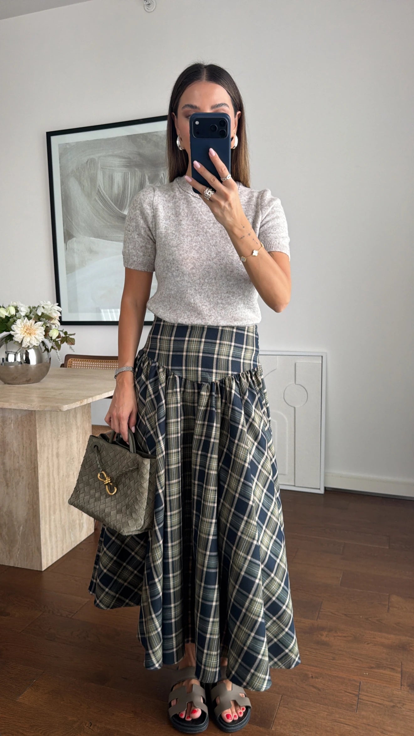 Heritage Check Midi Skirt