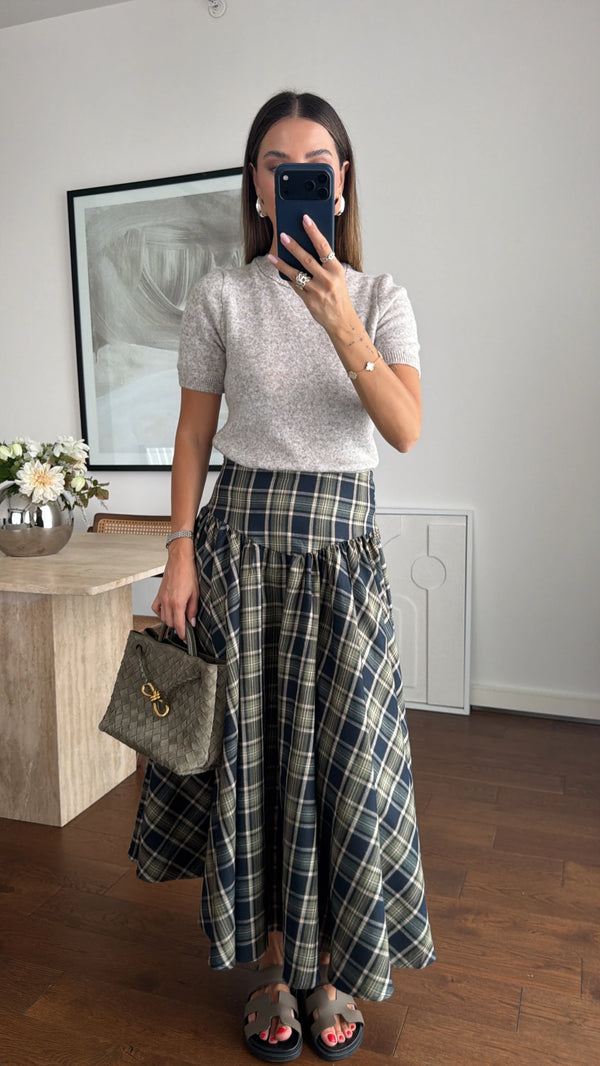 Heritage Check Midi Skirt
