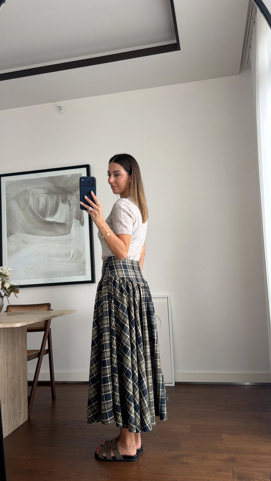 Heritage Check Midi Skirt