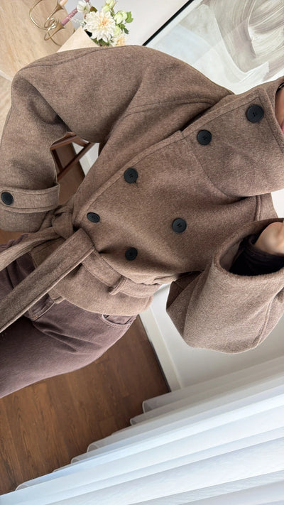 BROWN WOOL SHORT COAT