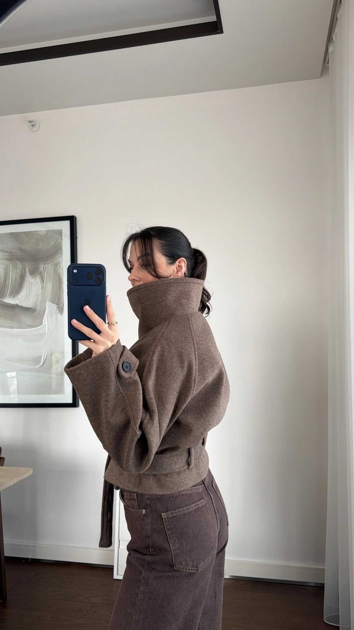 BROWN WOOL SHORT COAT