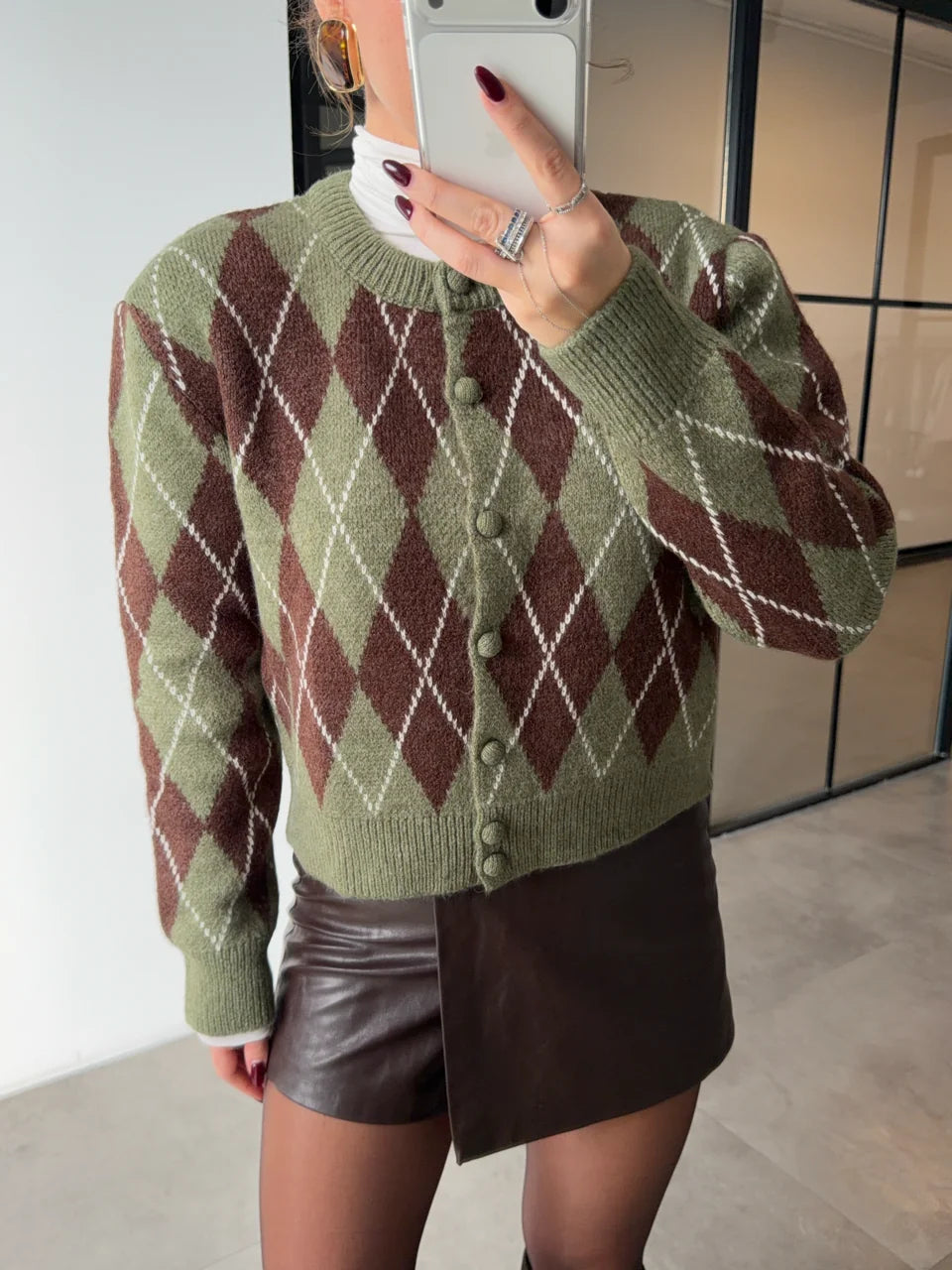 ARGYLE KNIT CARDIGAN - više boja