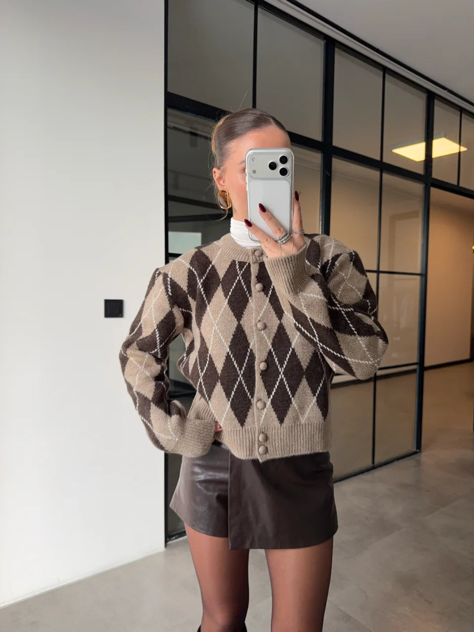 ARGYLE KNIT CARDIGAN - više boja