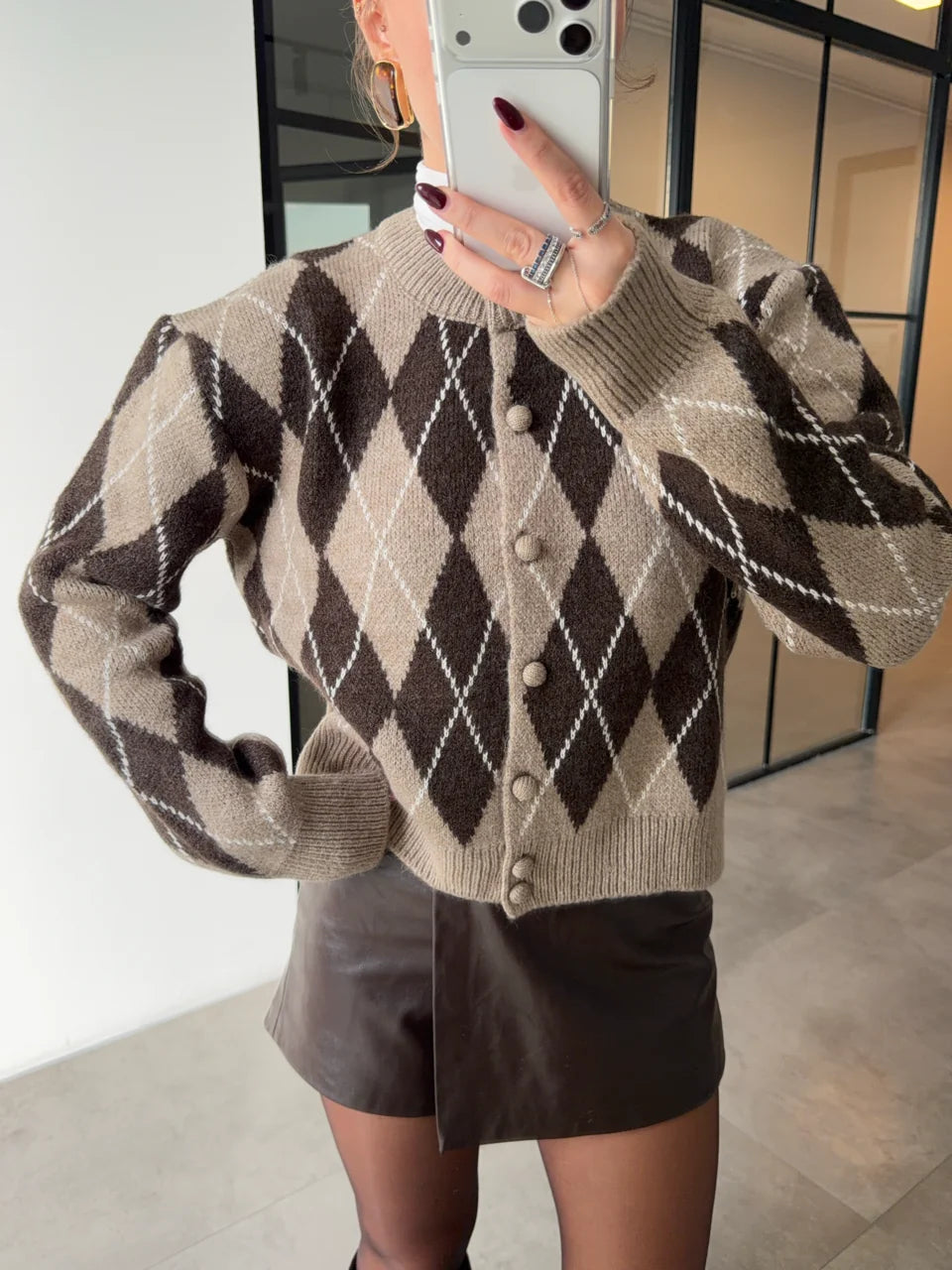 ARGYLE KNIT CARDIGAN - više boja