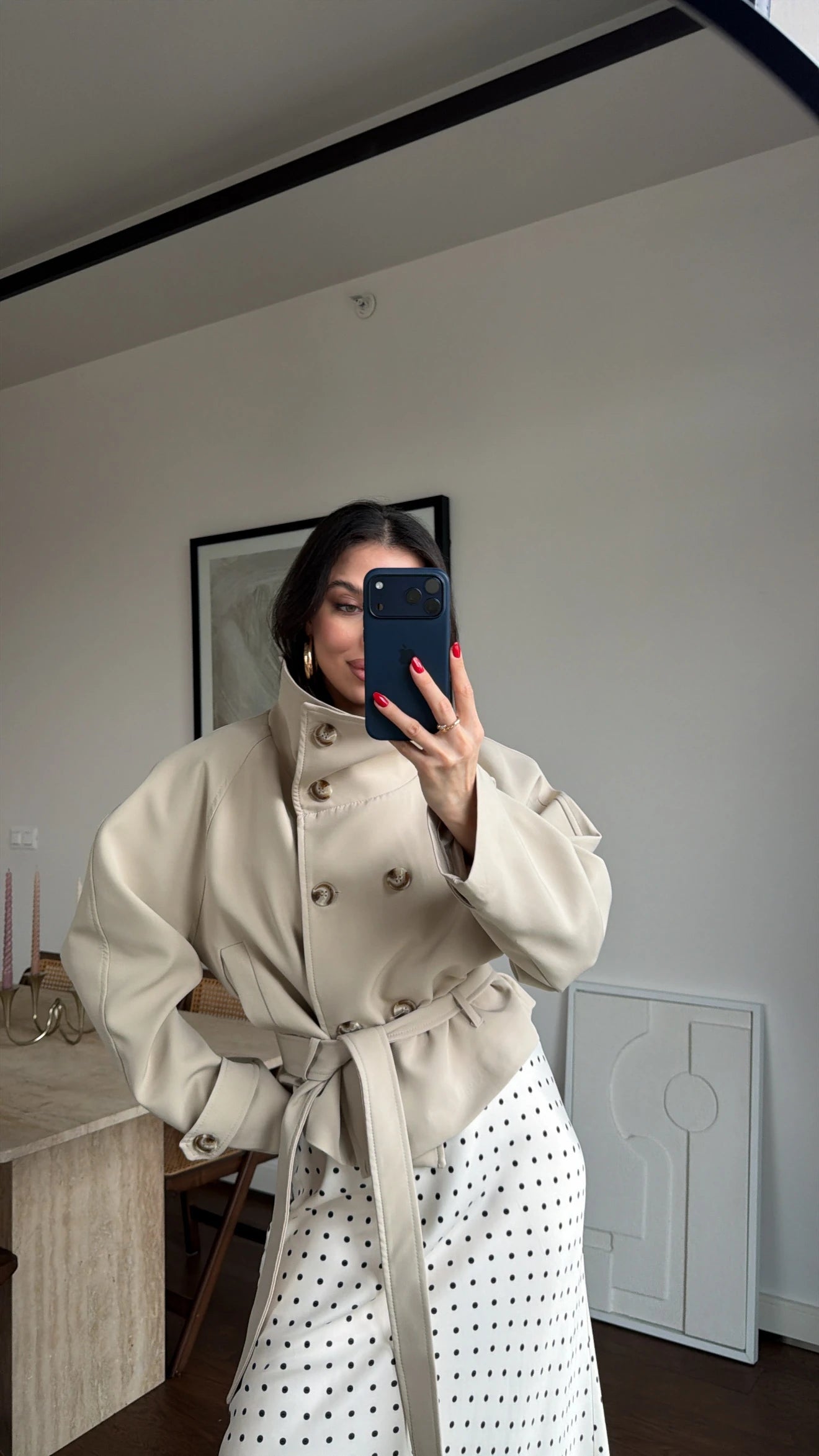 Premium trench kaput sa visokom kragnom - tri nijanse