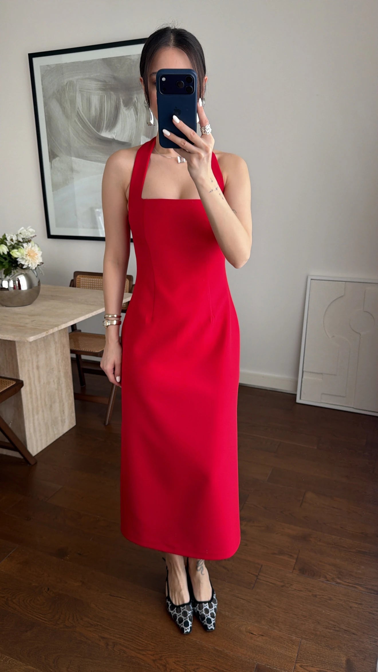 Fraley Red Midi Haljina