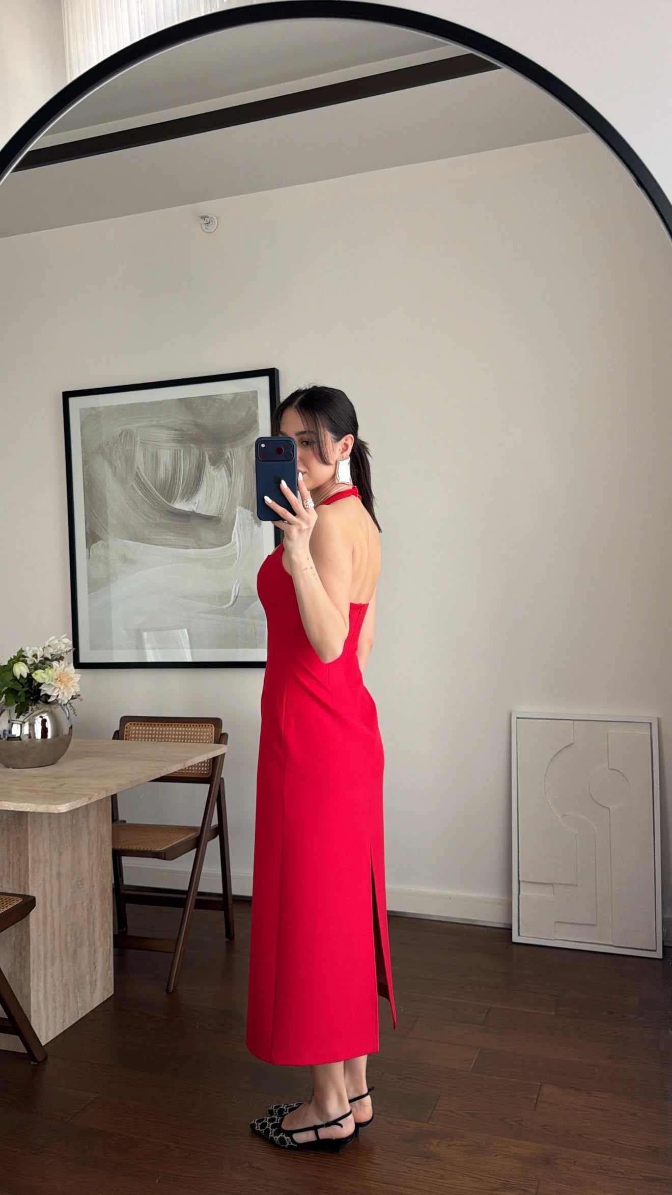 Fraley Red Midi Haljina