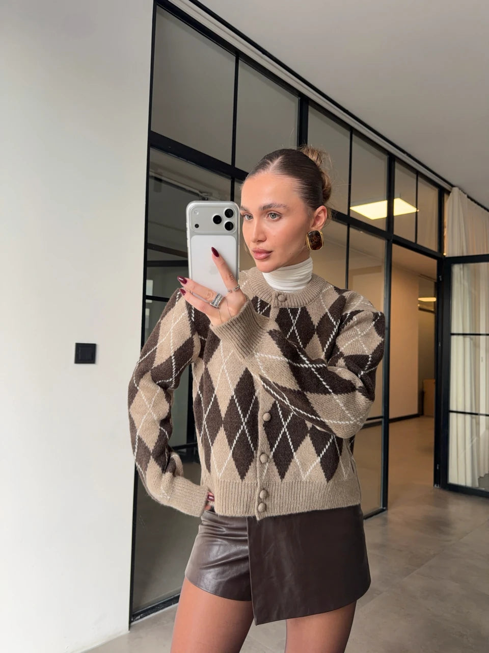 ARGYLE KNIT CARDIGAN - više boja