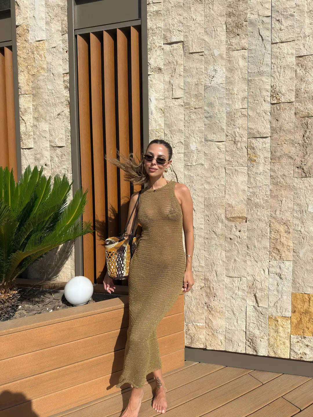 Golden Hour Knit Midi Dress