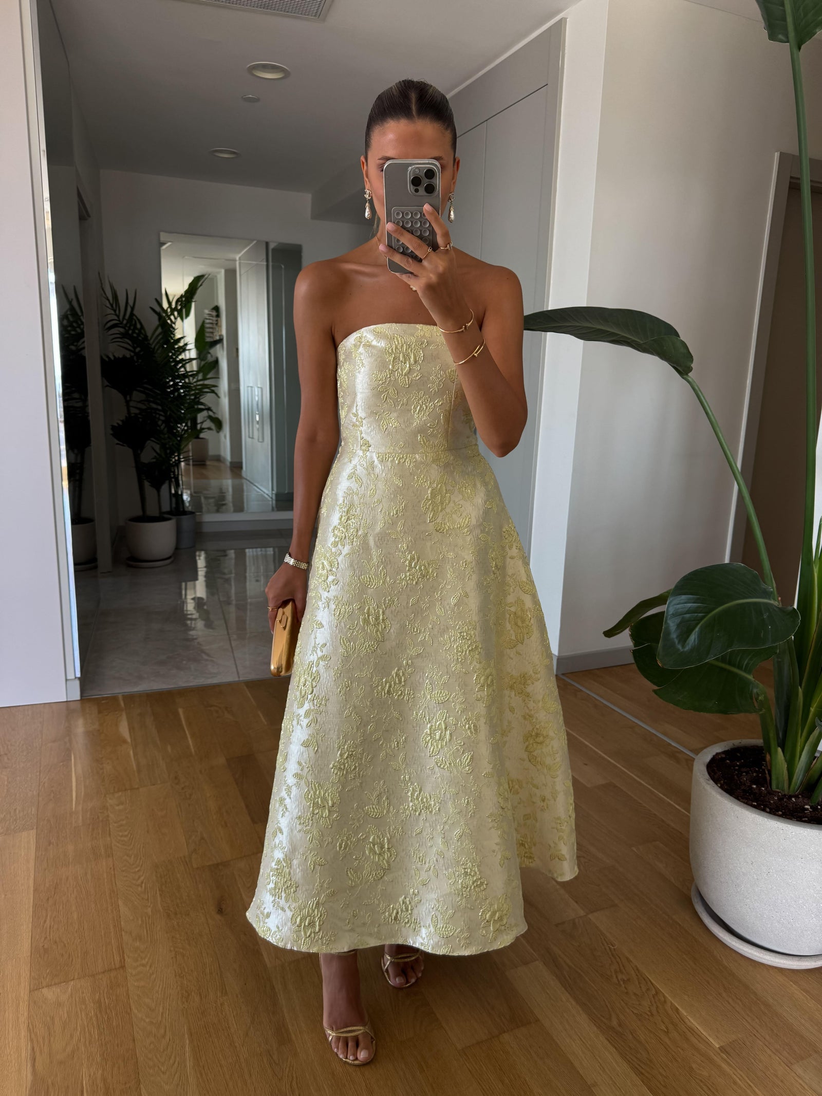 Jacquard Strapless Midi Haljina - dve boje