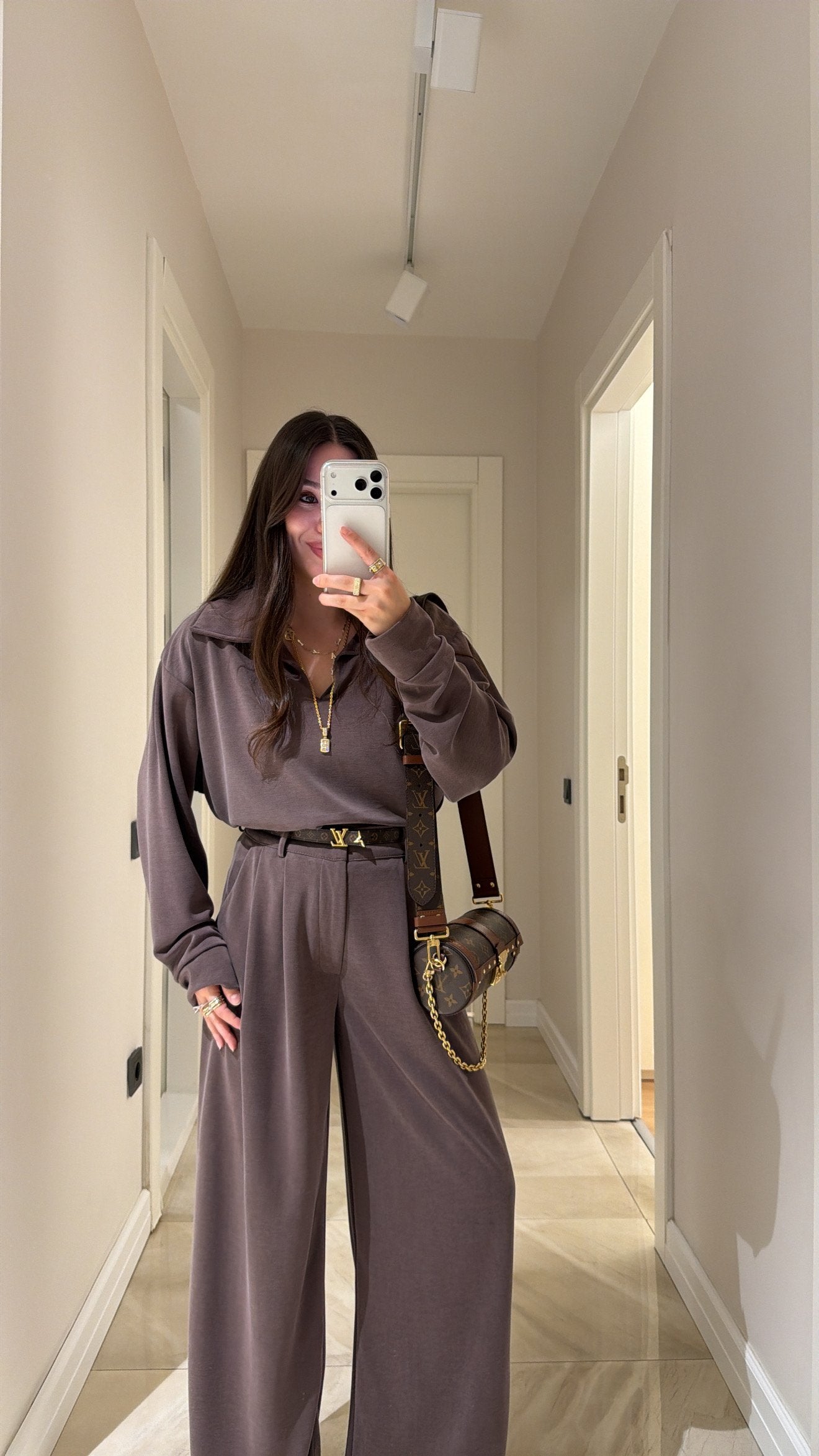 Komplet/trenerka od modala - braon boja