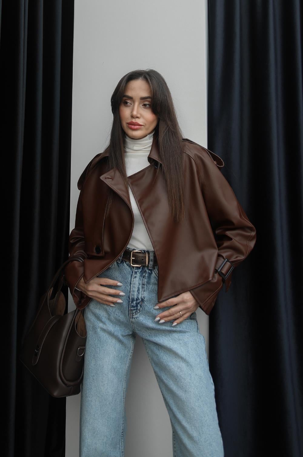 LuxeVibe Cropped Leather