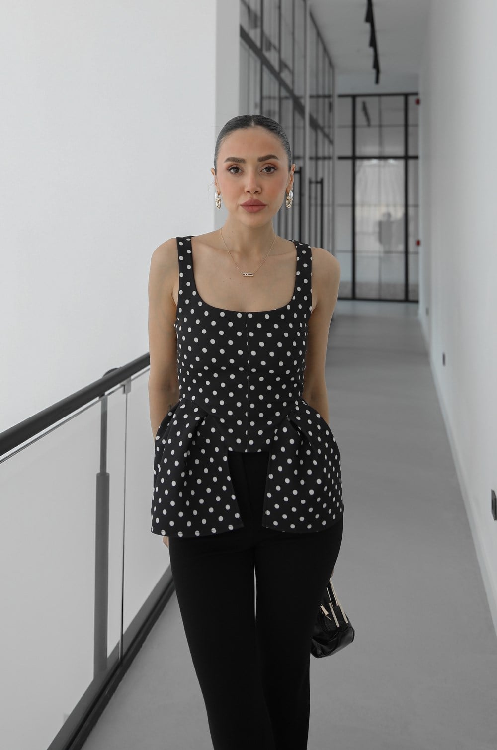 Peplum Sculpt Corse Dots Top - više boja