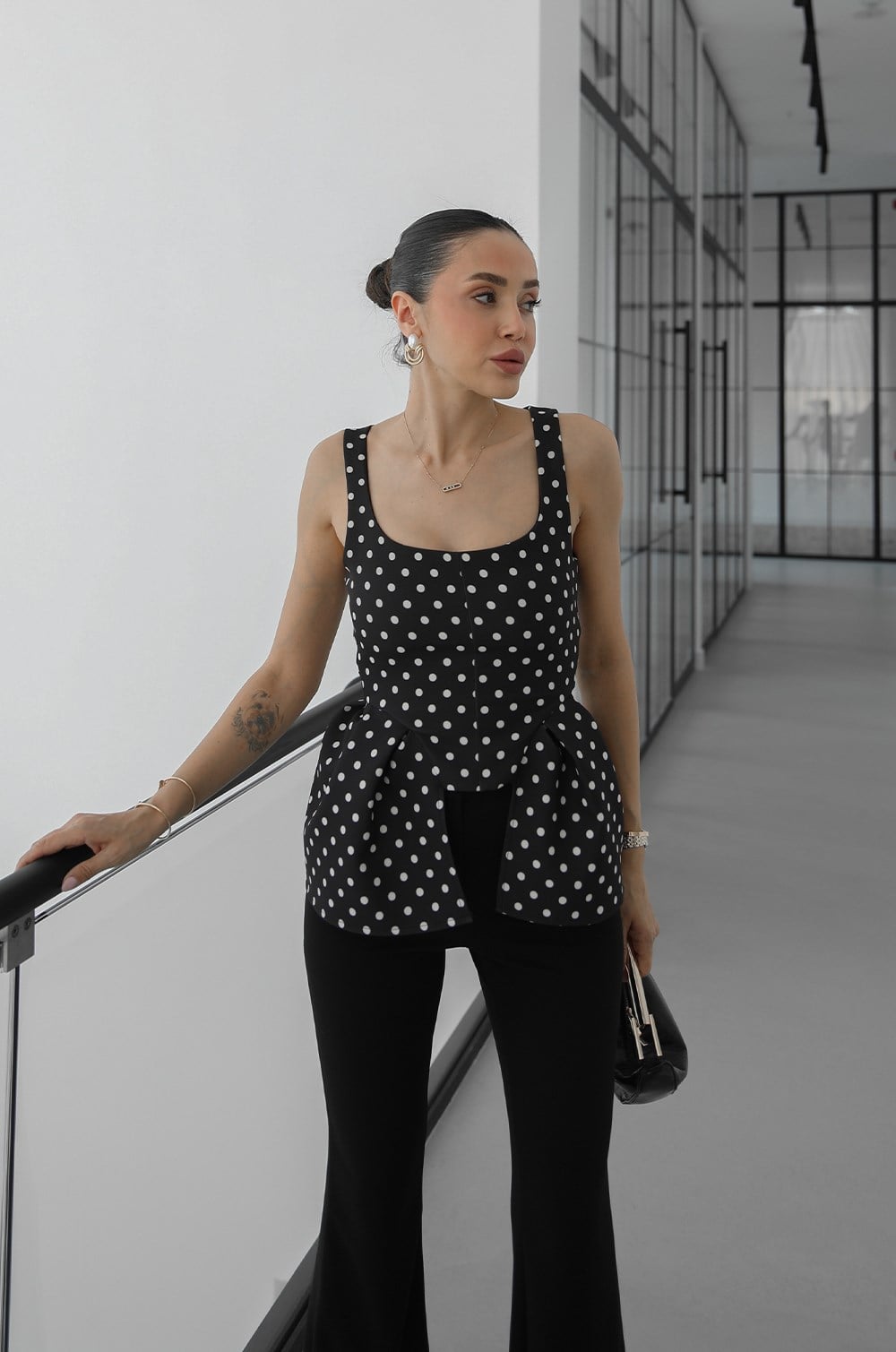 Peplum Sculpt Corse Dots Top - više boja