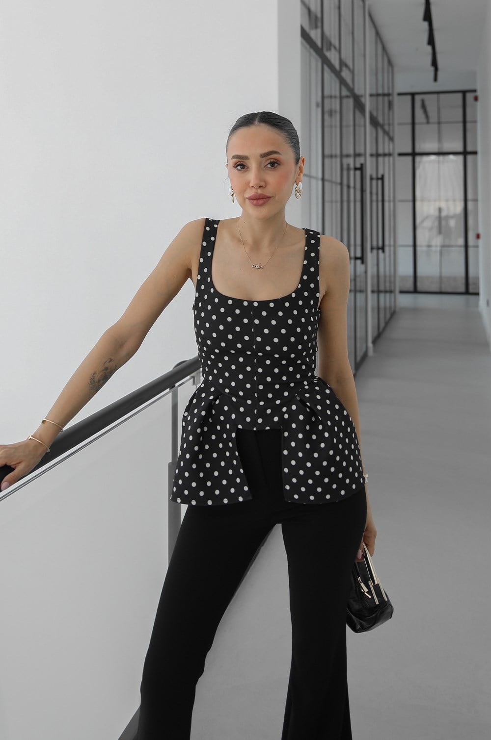 Peplum Sculpt Corse Dots Top - više boja