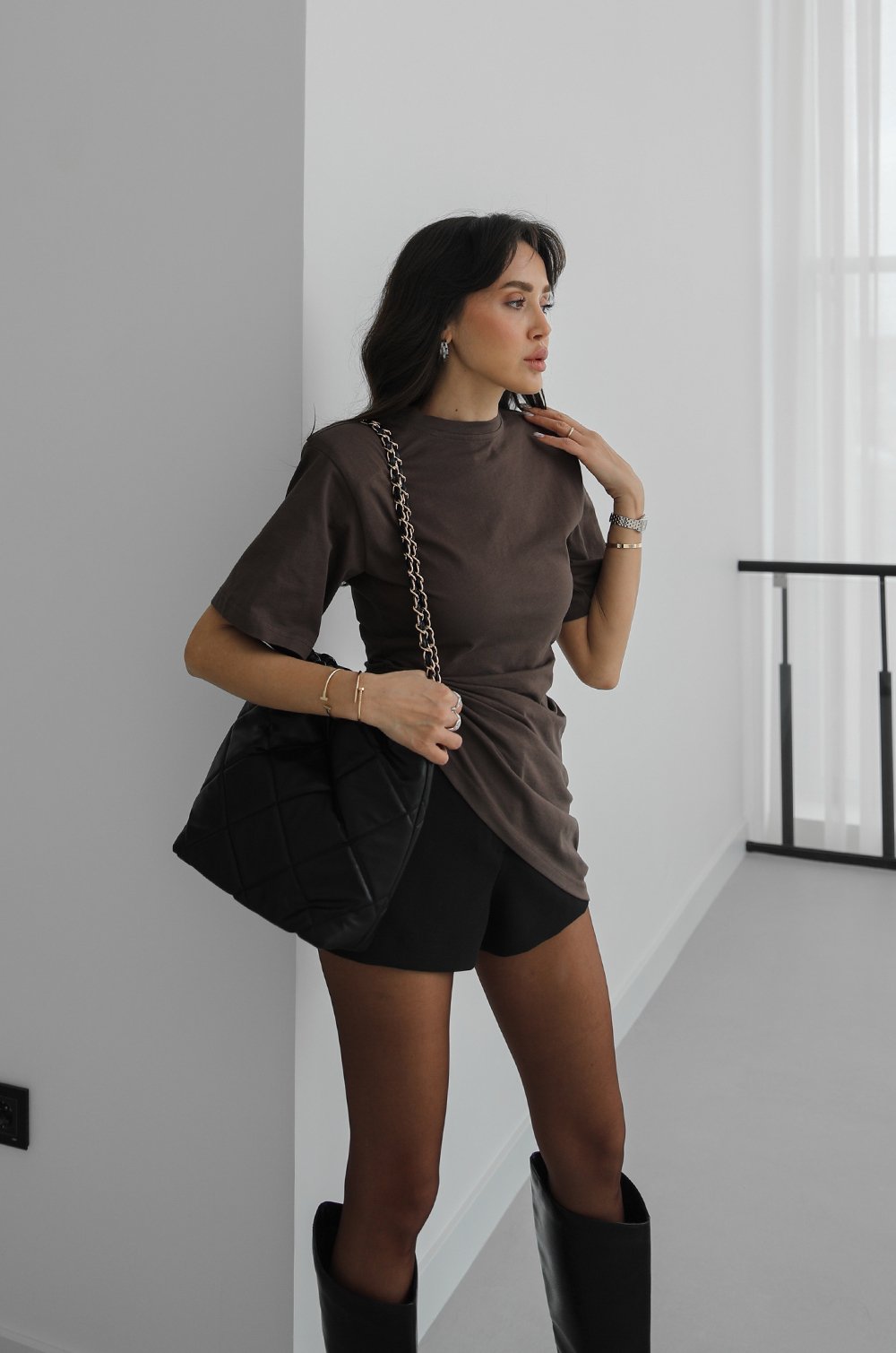 Designer Twist Cotton T-Shirt White