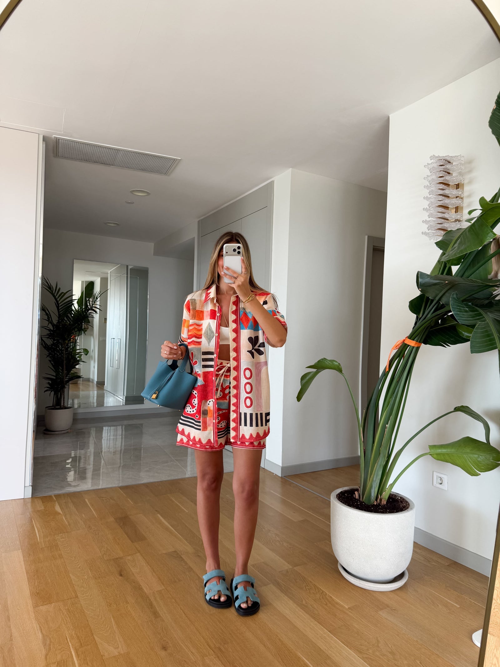 Art Linen Shirt & Shorts Set