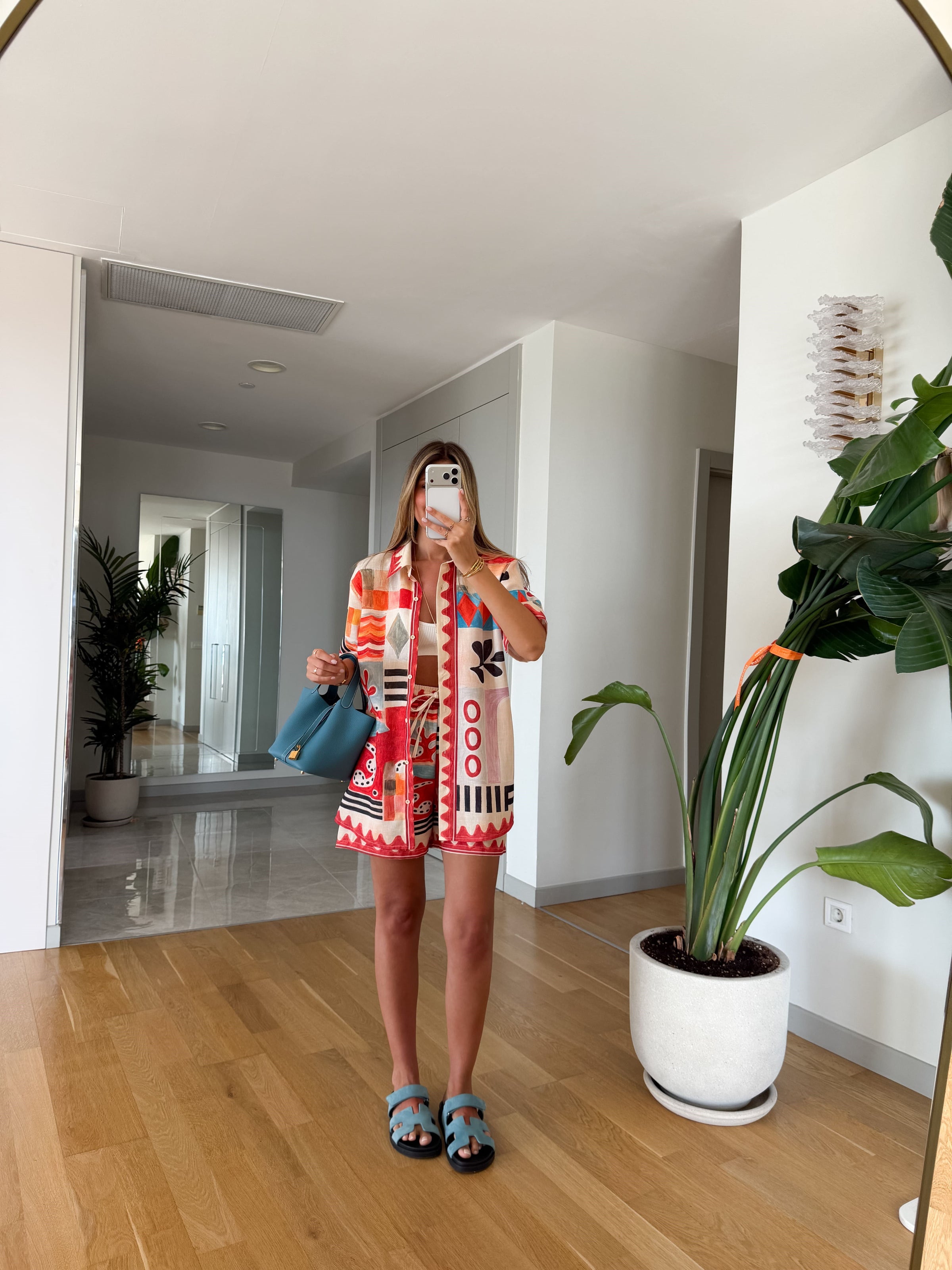 Art Linen Shirt & Shorts Set