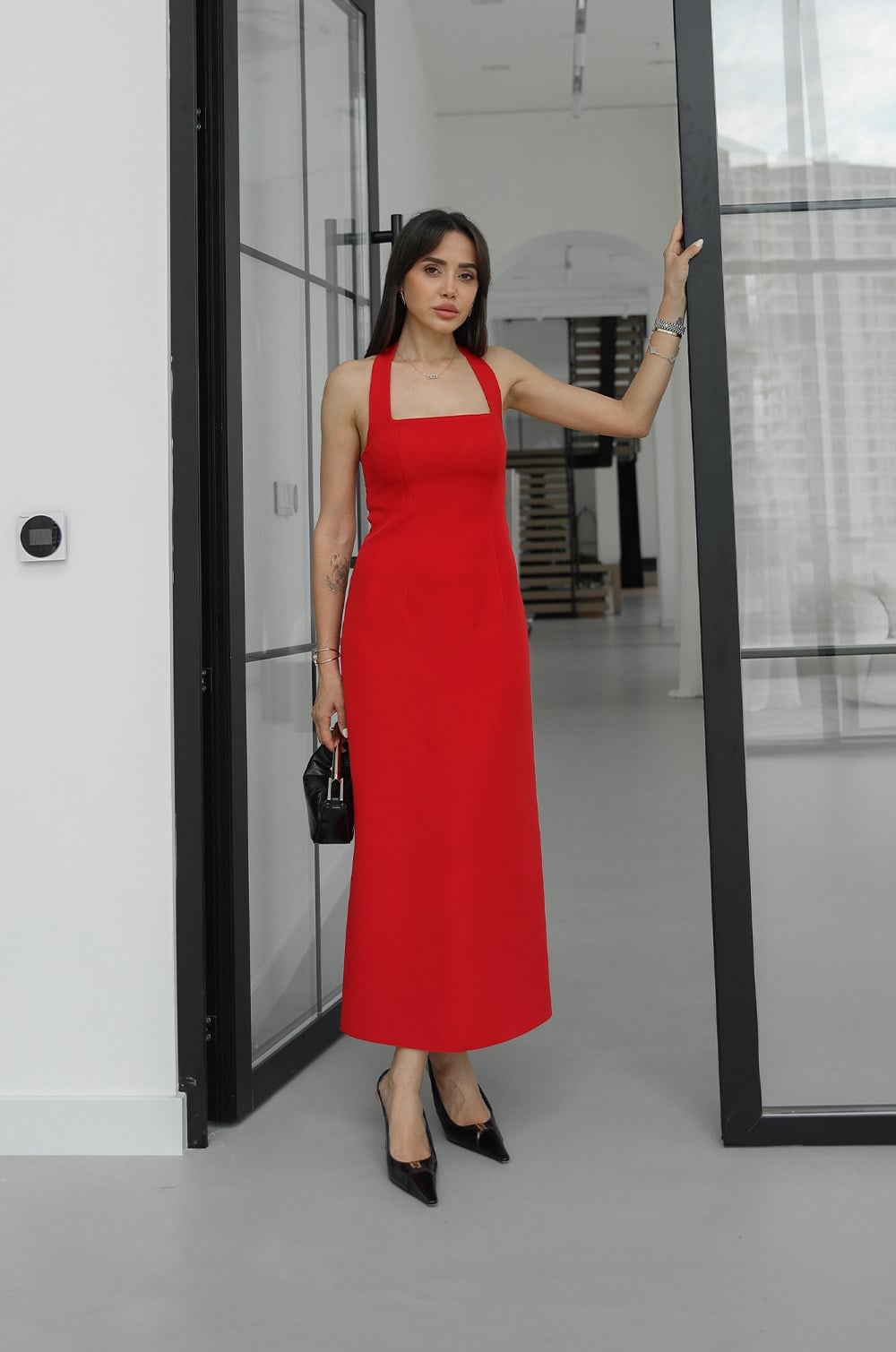 Fraley Red Midi Haljina