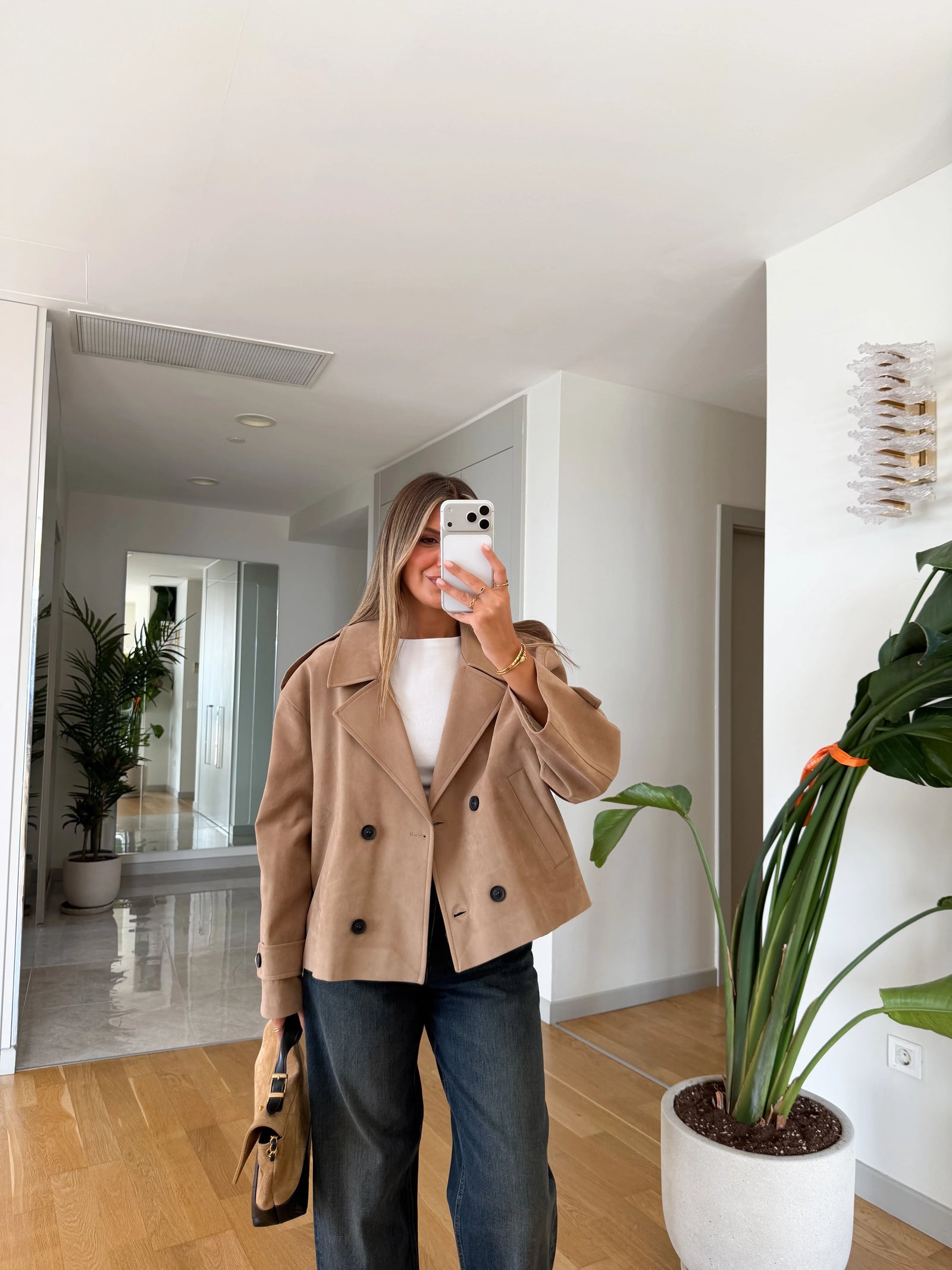 Sienna Suede Jacket – Beige