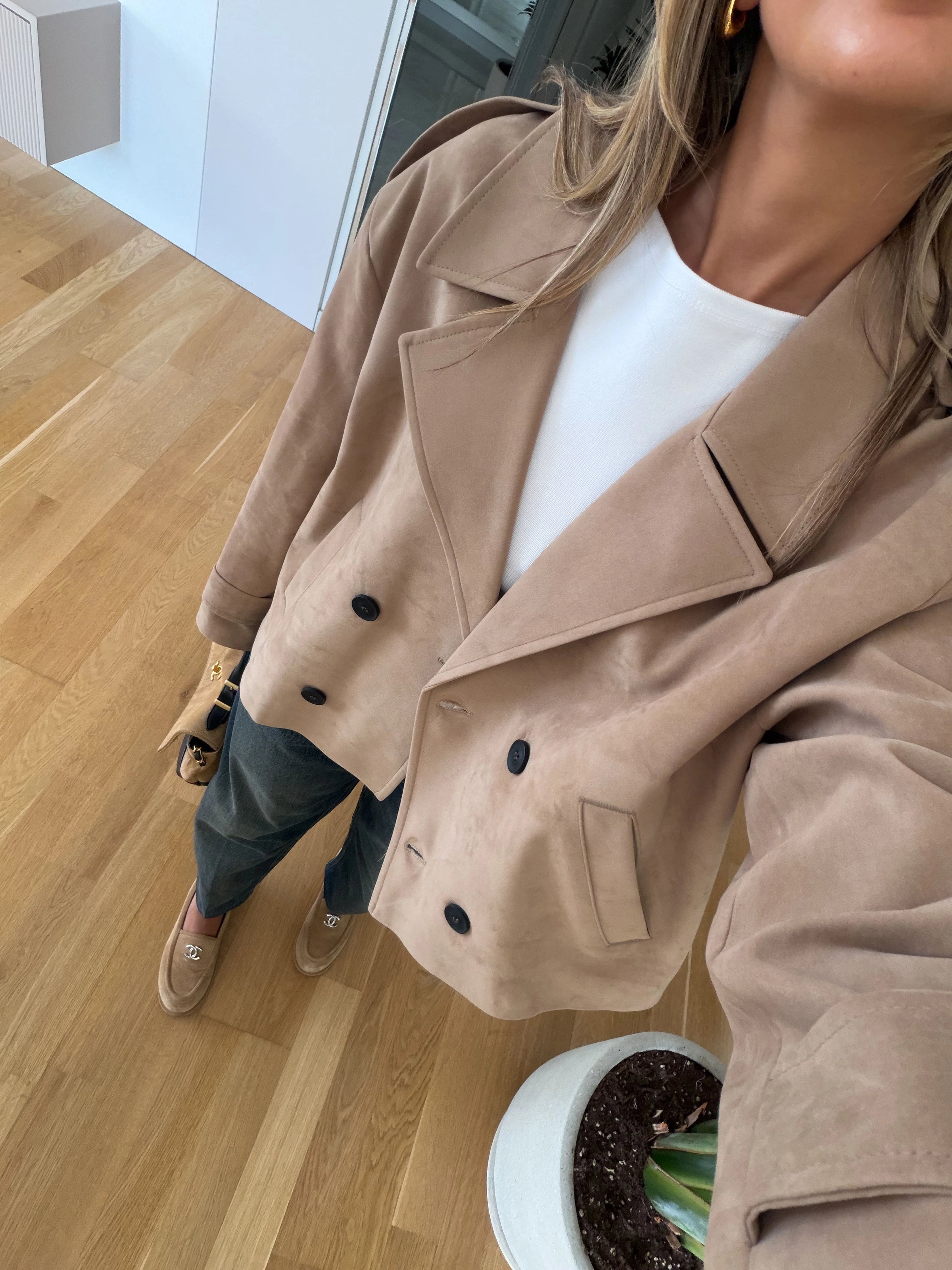 Sienna Suede Jacket – Beige