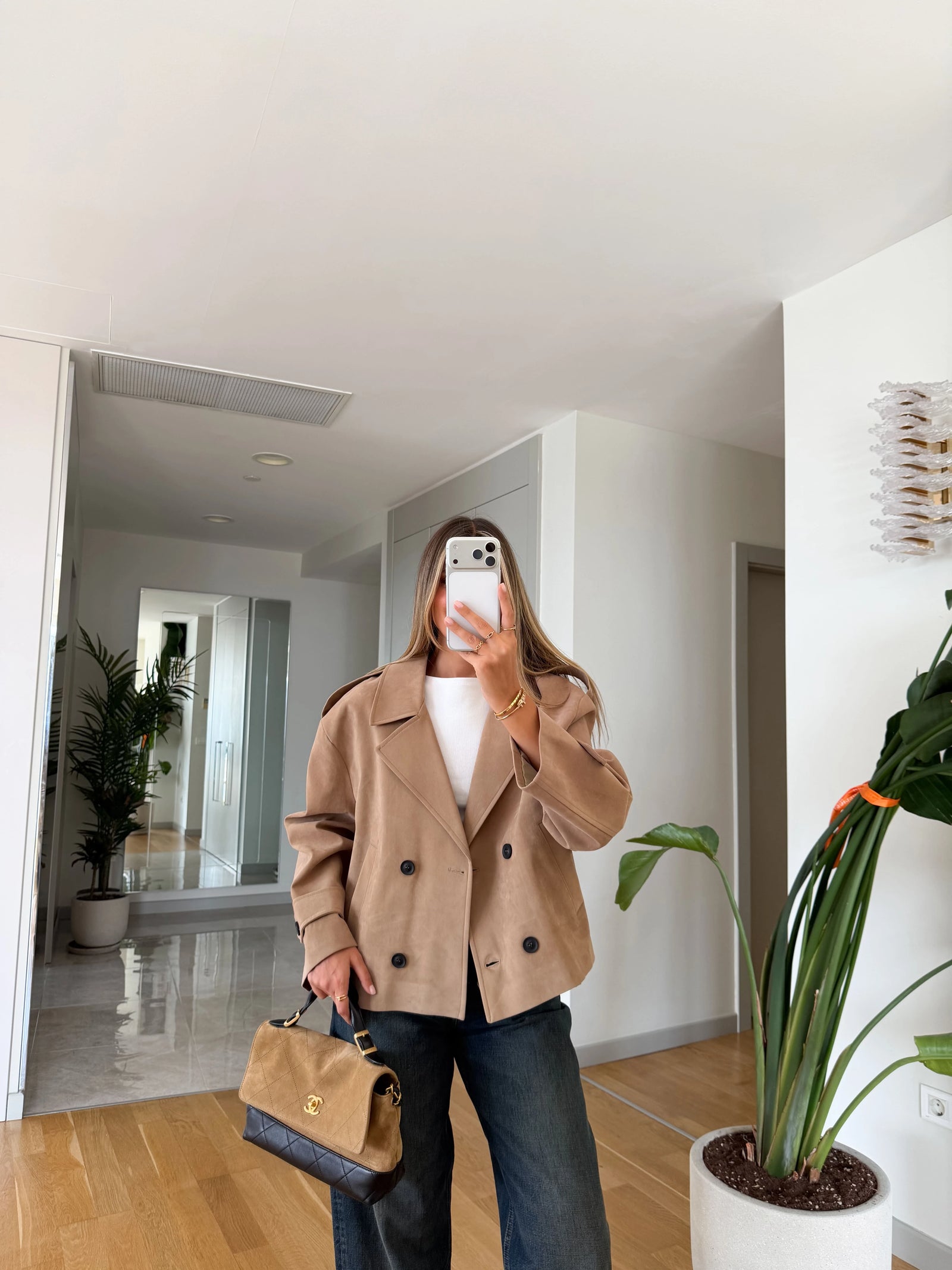 Sienna Suede Jacket – Beige