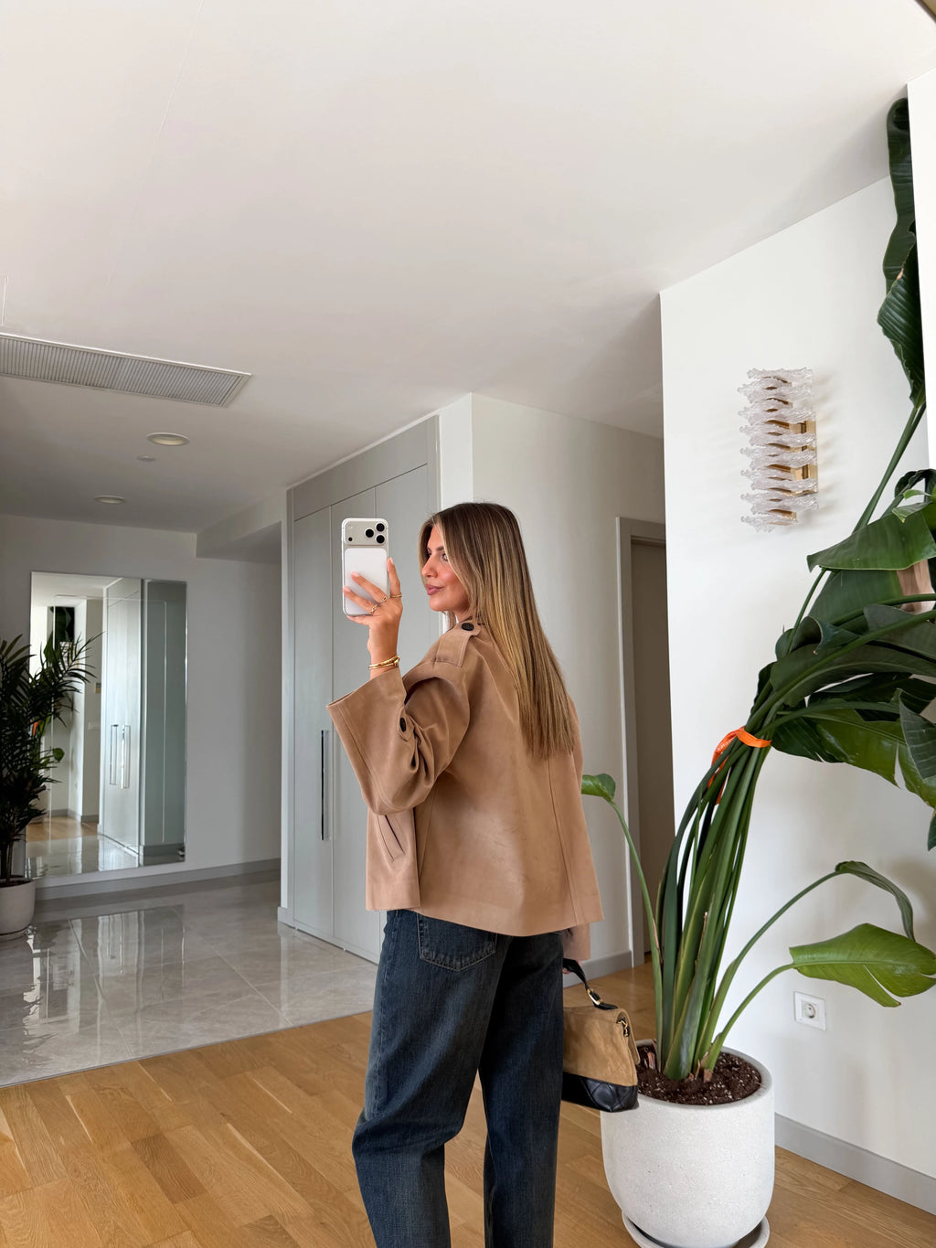 Sienna Suede Jacket – Beige