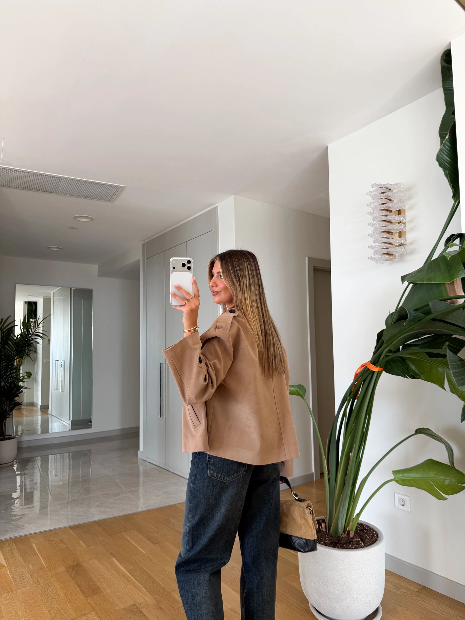 Sienna Suede Jacket – Beige