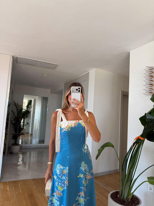 AZURE Floral Maxi Haljina
