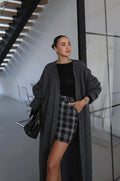 LUXE WOOL LONGLINE CARDIGAN – ANTHRACITE 1