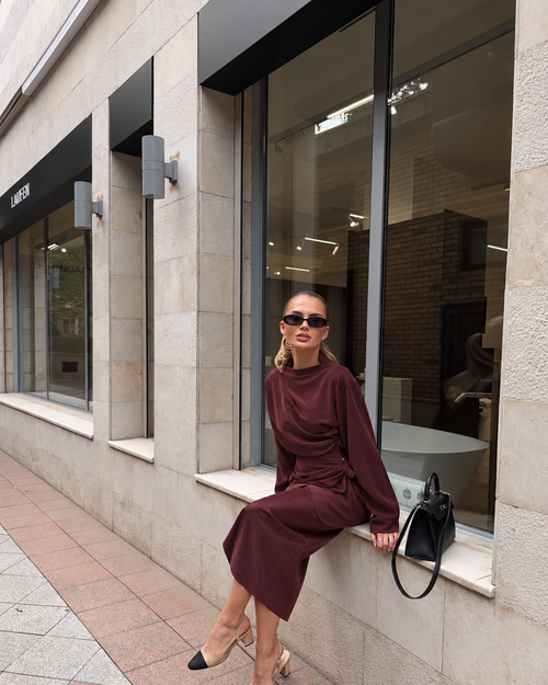 LYOCELL DRAPED SET – Bordeaux