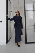 LYOCELL DRAPED SET – Navy - fotografija 1