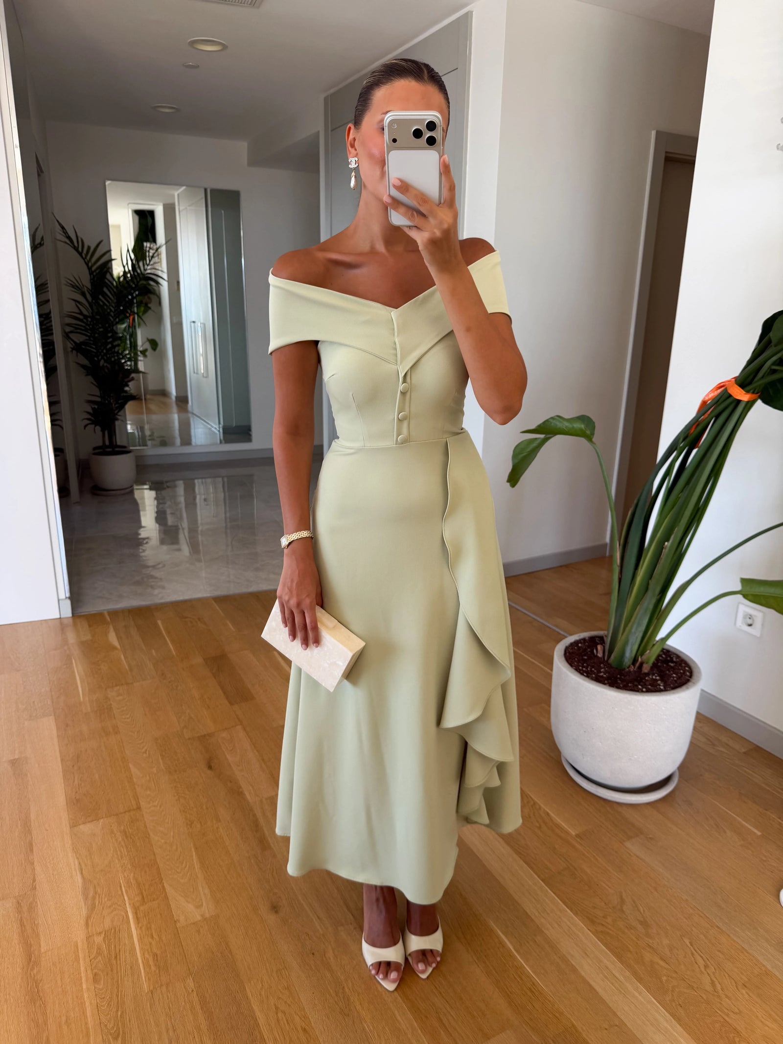 Celeste Off-Shoulder Midi Dress