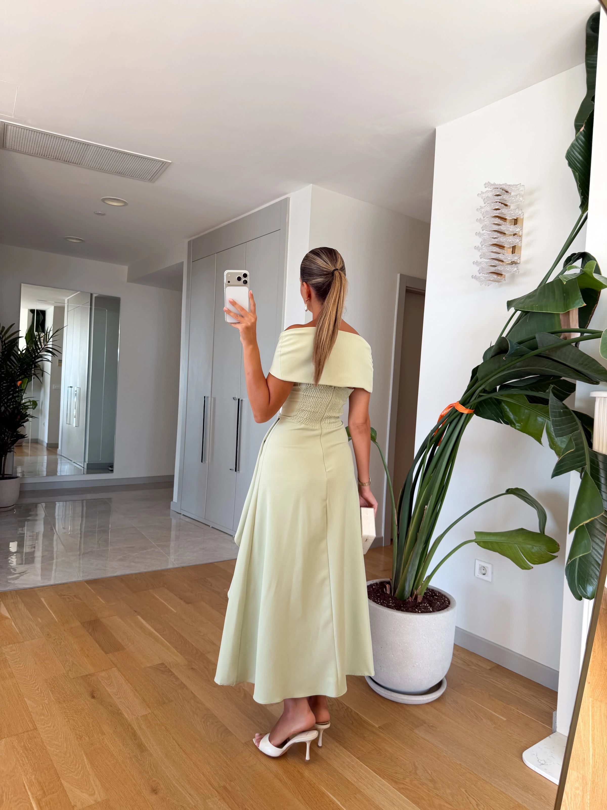 Celeste Off-Shoulder Midi Dress