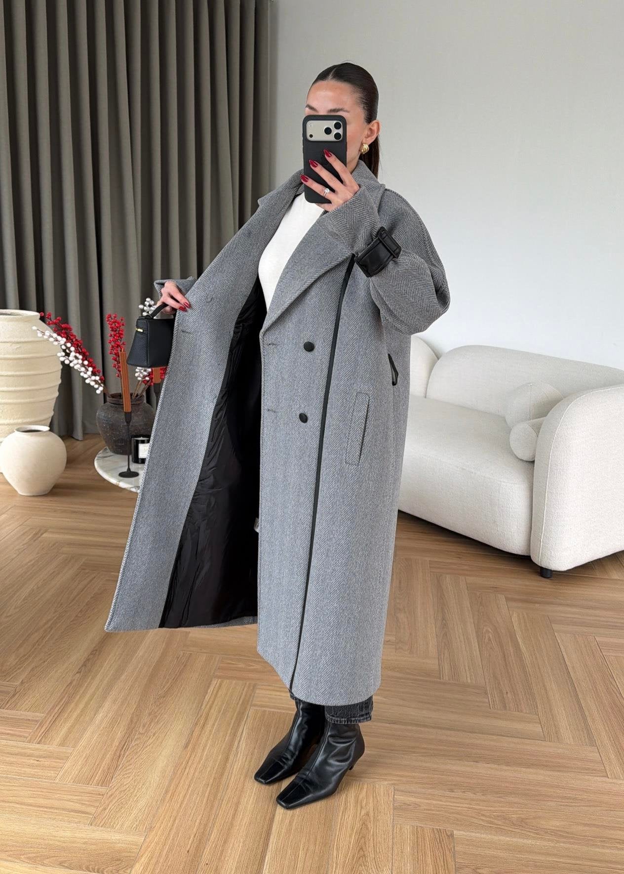 Messina Wool Coat – Grey
