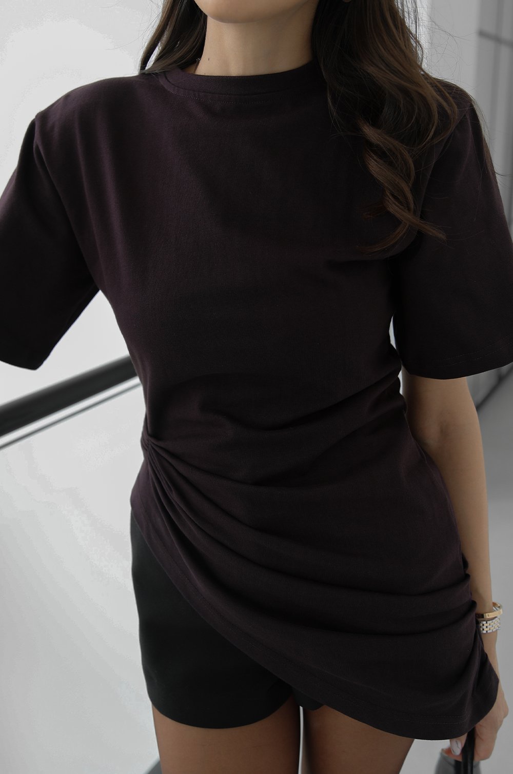 Designer Twist Cotton T-Shirt Light Pink