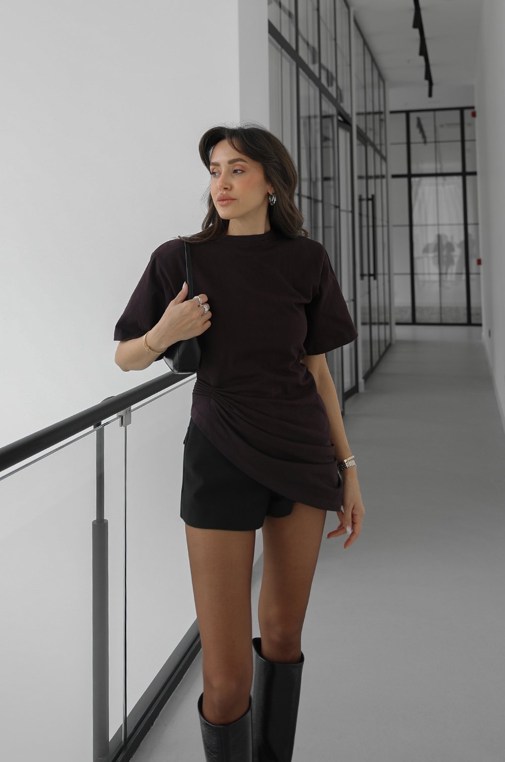 Designer Twist Cotton T-Shirt Light Pink