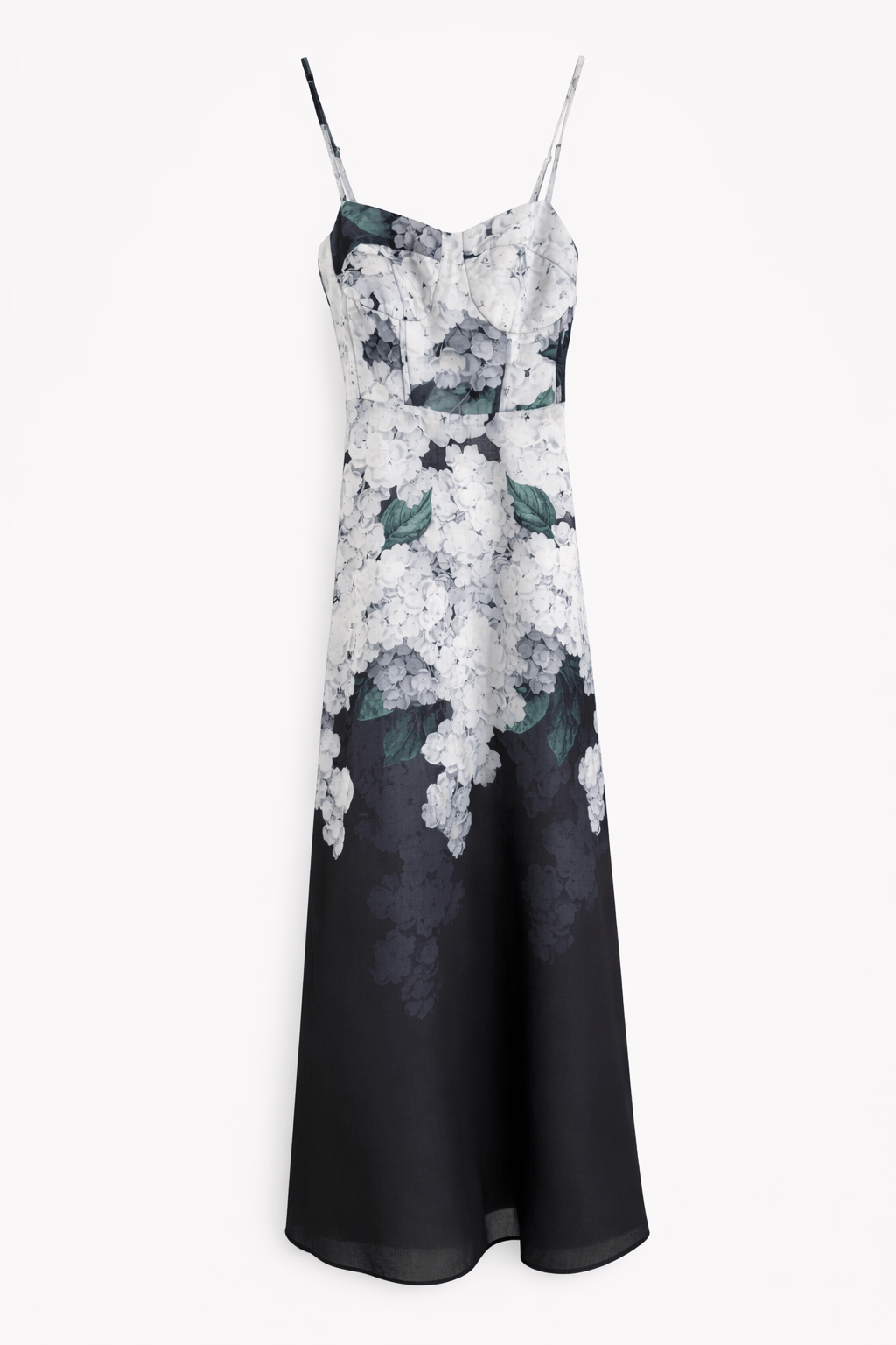 Floral Bustier Dress - Black & White